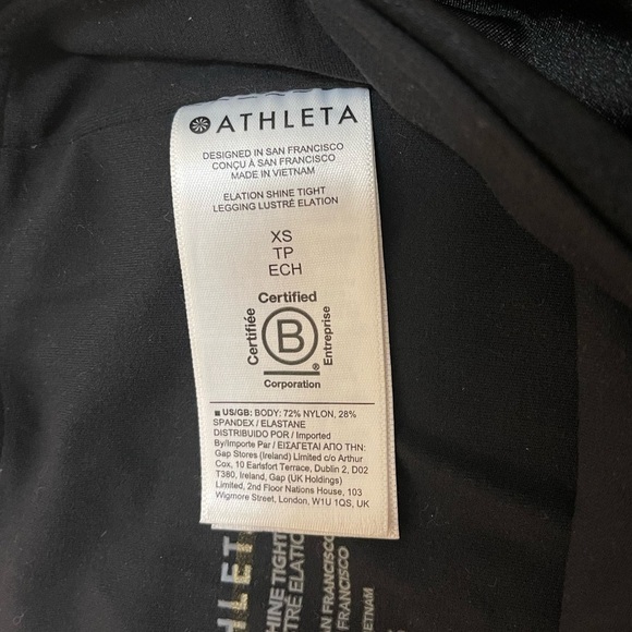 Athleta elation shine tight in black women’s size XS - Picture 8 of 11